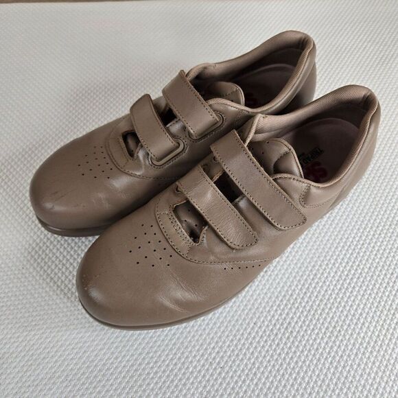 SAS Tripad Comfort Taupe Leather Womens Hook Loop Strap Shoes Size 8.5 - Picture 4 of 10